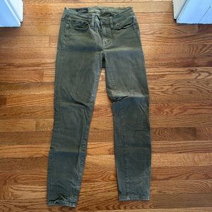 Jcrew army green toothpick pants